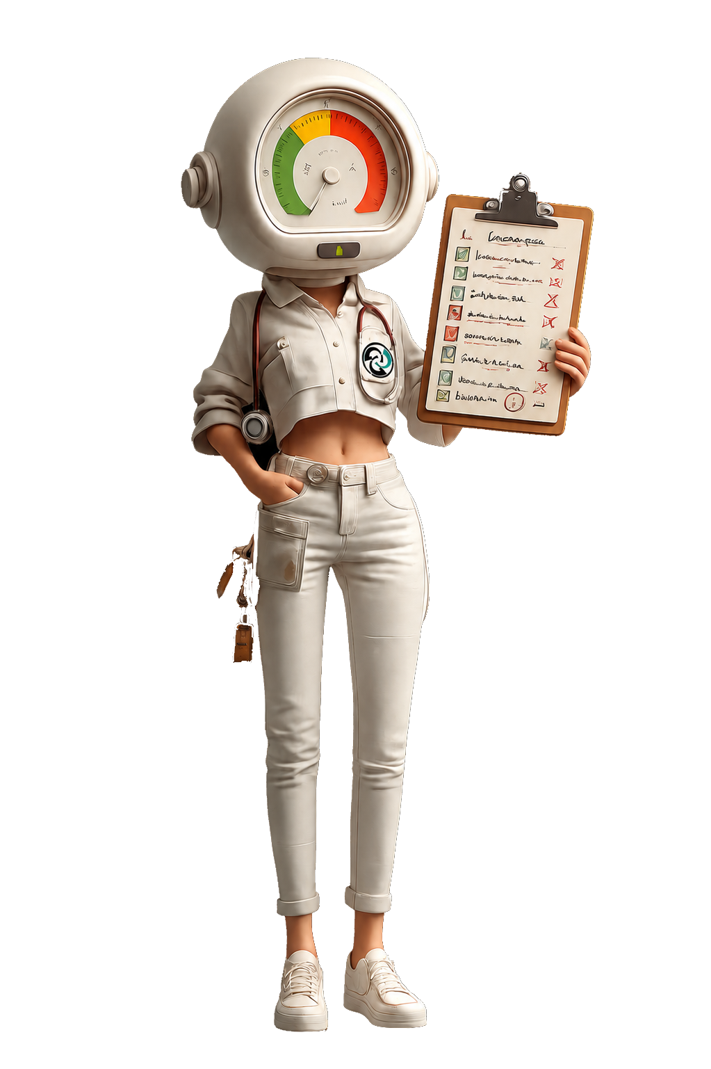 The Triage mascot, holding up a clipboard of findings